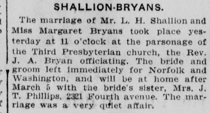 L.H. Shallion-Margaret Bryans
